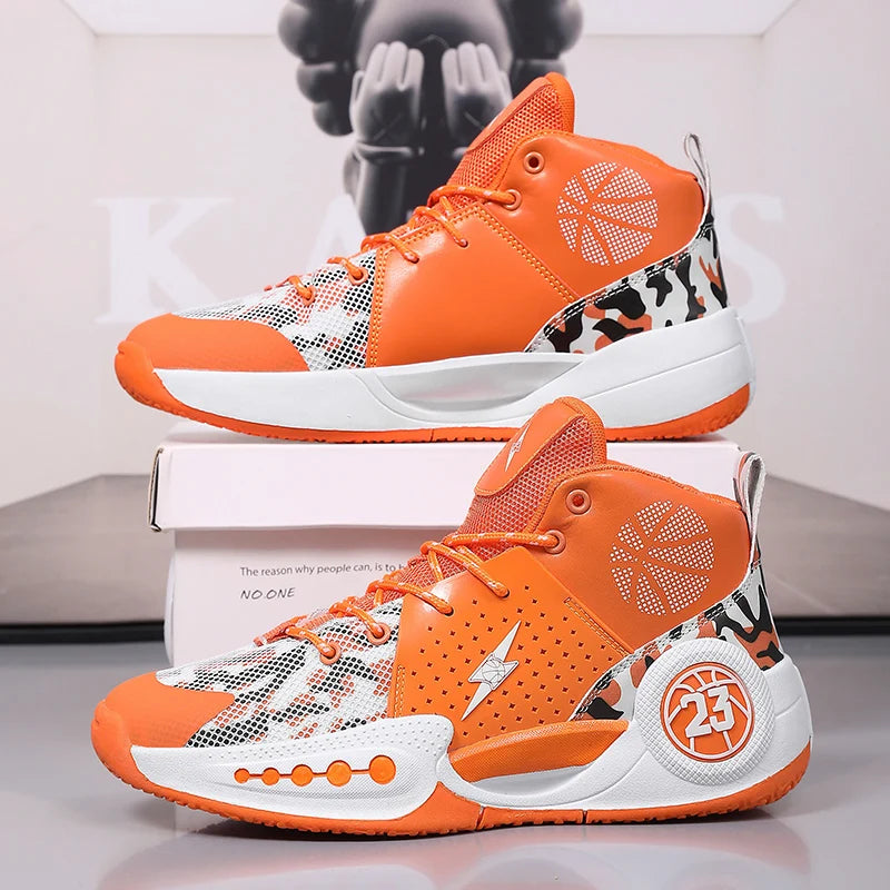 Men Basketball Shoes Big Size Fashion Sports New Anti-Friction Anti Slip Soft Elastic Outdoor Practical Basketball Boots for Man
