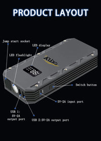 GKFLY Car Jump Starter Portable Power Bank 6000A/4000A/3000A Starting Device Car Booster Battery For Petorl Diesel Car