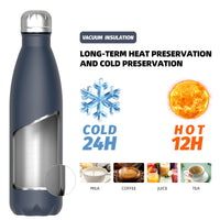 WATERSY 500ml Insulated Water Bottle, Stainless Steel Thermal Leakproof Flask, BPA-Free Double Walled Vacuum Bottle for Sports