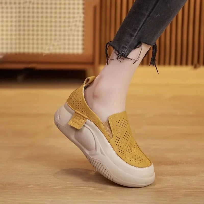 Women Platform Shoes Casual Slip on Shoes Fashion Loafers Ladies Sneakers Chaussure Soft-soled Femme Loafers Woman Sneakers