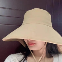 Fashion Anti-UV Wide Brim Sun Hat 50+ UPF Foldable Sun Protection Hat Outdoor Travel Women Bucket Hats Outdoor Sport