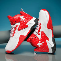 A pair of children's four-season high-top leather basketball shoes, wear-resistant and comfortable sneakers, sizes 31-40，CT-2036