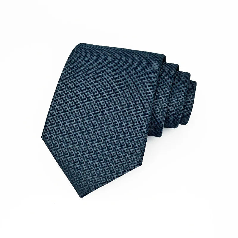 8cm Width Solid Color Striped Neck Ties For Men Trendy Gentlemen Black Wine Necktie Wedding Party