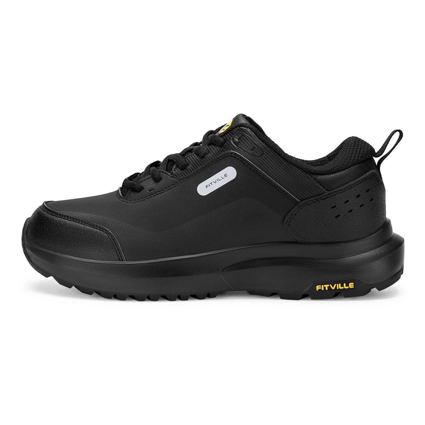 FitVille Men's Shoes Wide Width Outdoor Hiking Shoes Lightweight Breathable for Swollen Feet Correction Toes Relieve Pain