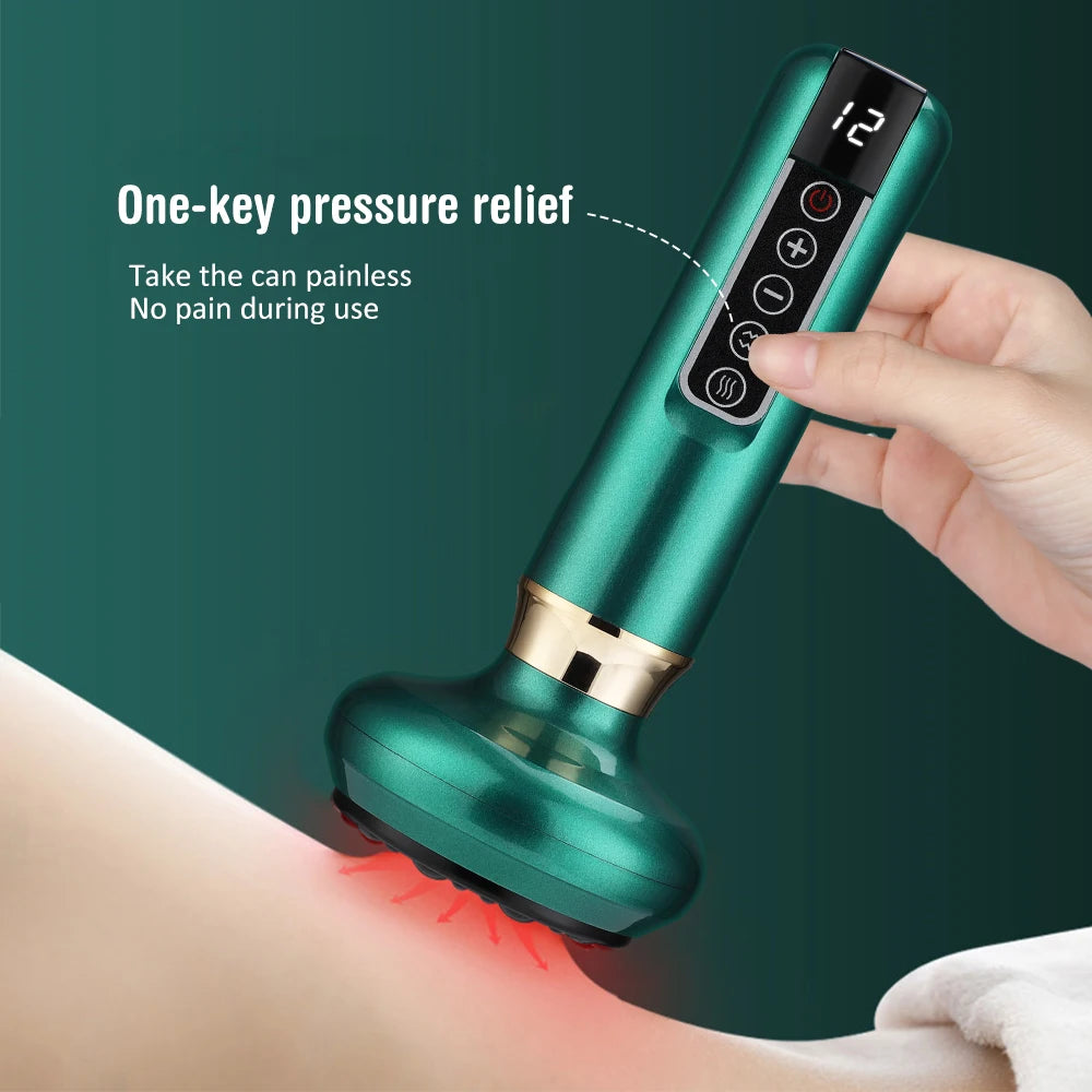 Electric Cupping Device 12 Levels Vacuum Cupping Cans USB Rechargeable Scraping Cupping Cans Suction Massage Apparatus