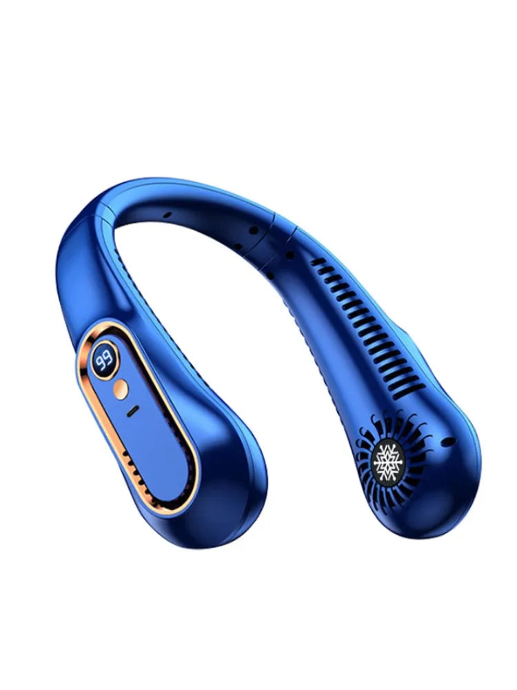 Hanging Neck Fan Digital Display Power Ventilador Bladeless Neckband Fan Portable Mini Air Cooler USB Rechargeable Electric Fans