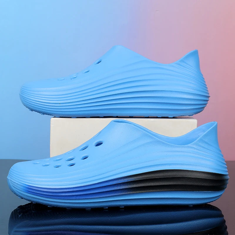 2025 Fashion single size gradient hole garden shoes outdoor beach casual shoes comfortable soft sole fashion sandals