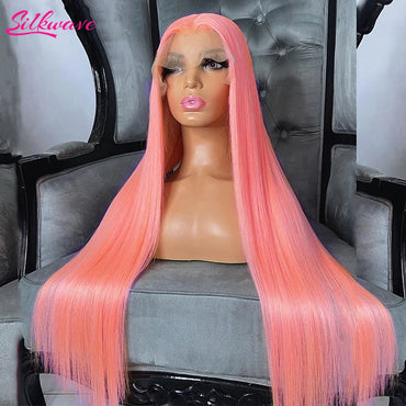 30 36 Inch 13x4 Pink Lace Front Wig Human Hair 13x6 Straight Hd Lace Frontal Wig For Women Brazilian 613 Light Pink Colored Wigs
