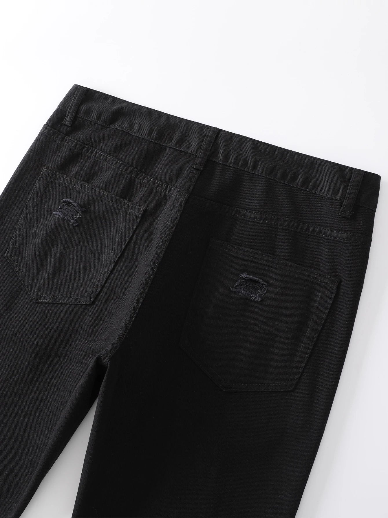 Men’s Slim Fit Ripped Black Jeans Distressed Casual Pants Streetwear Fashion Trousers USA Flag Print Waistband