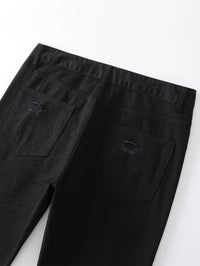 Men’s Slim Fit Ripped Black Jeans Distressed Casual Pants Streetwear Fashion Trousers USA Flag Print Waistband