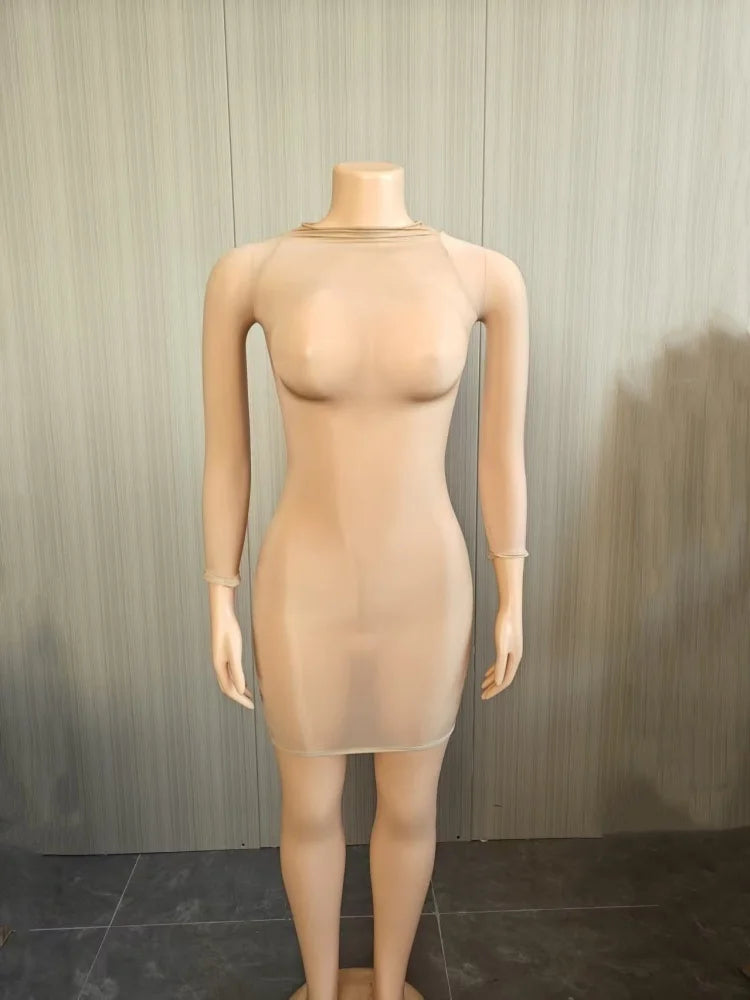 Wmstar Dress Women Wholesale European Clothing Sexy Stretchy Shiny Body Stockings Skirt Nightclub Sexy See Through Skirt