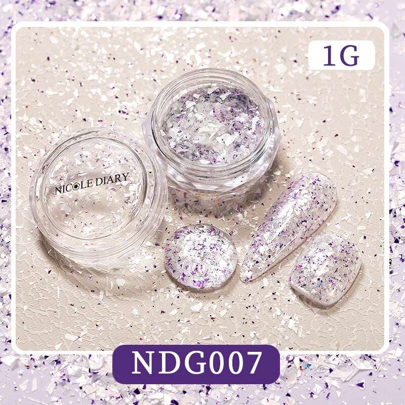 1 Box Silver Irregular Aluminum Foil Colorful Paper Nail Art Sticker 3D Glitter DIY Manicure UV Gel Polish Nail Decoration Tools