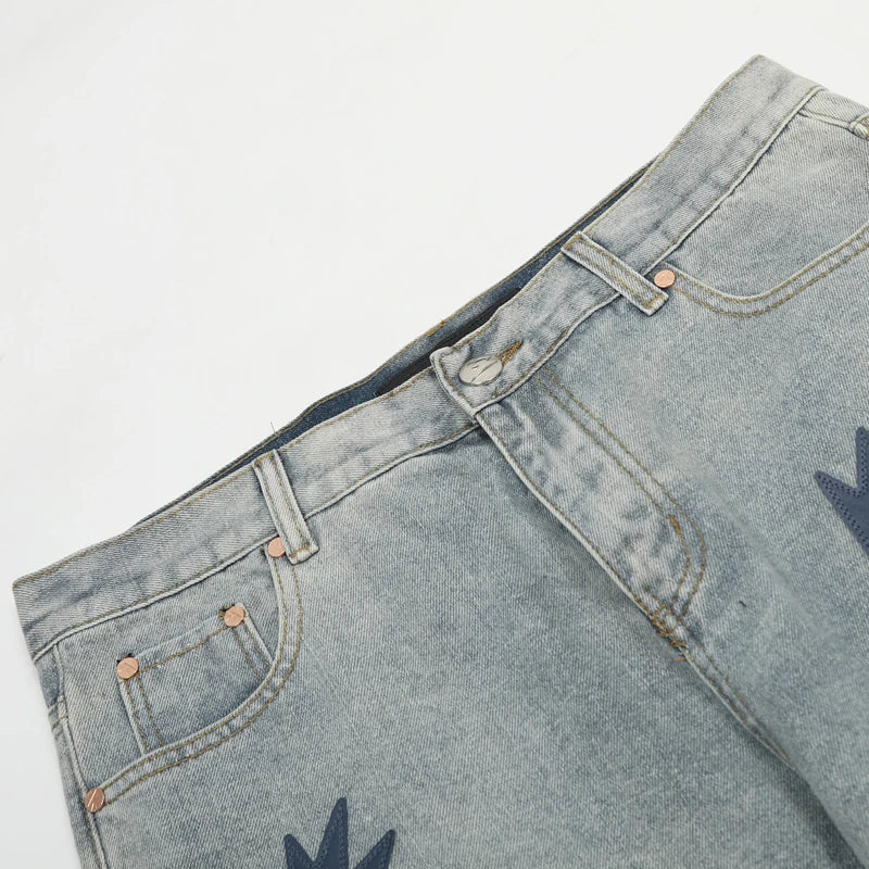 Spring Summer New Fashion Casual Hip Hop Softened Denim Straight Leg Pants High Street Men Women Loose Comfortable Jeans