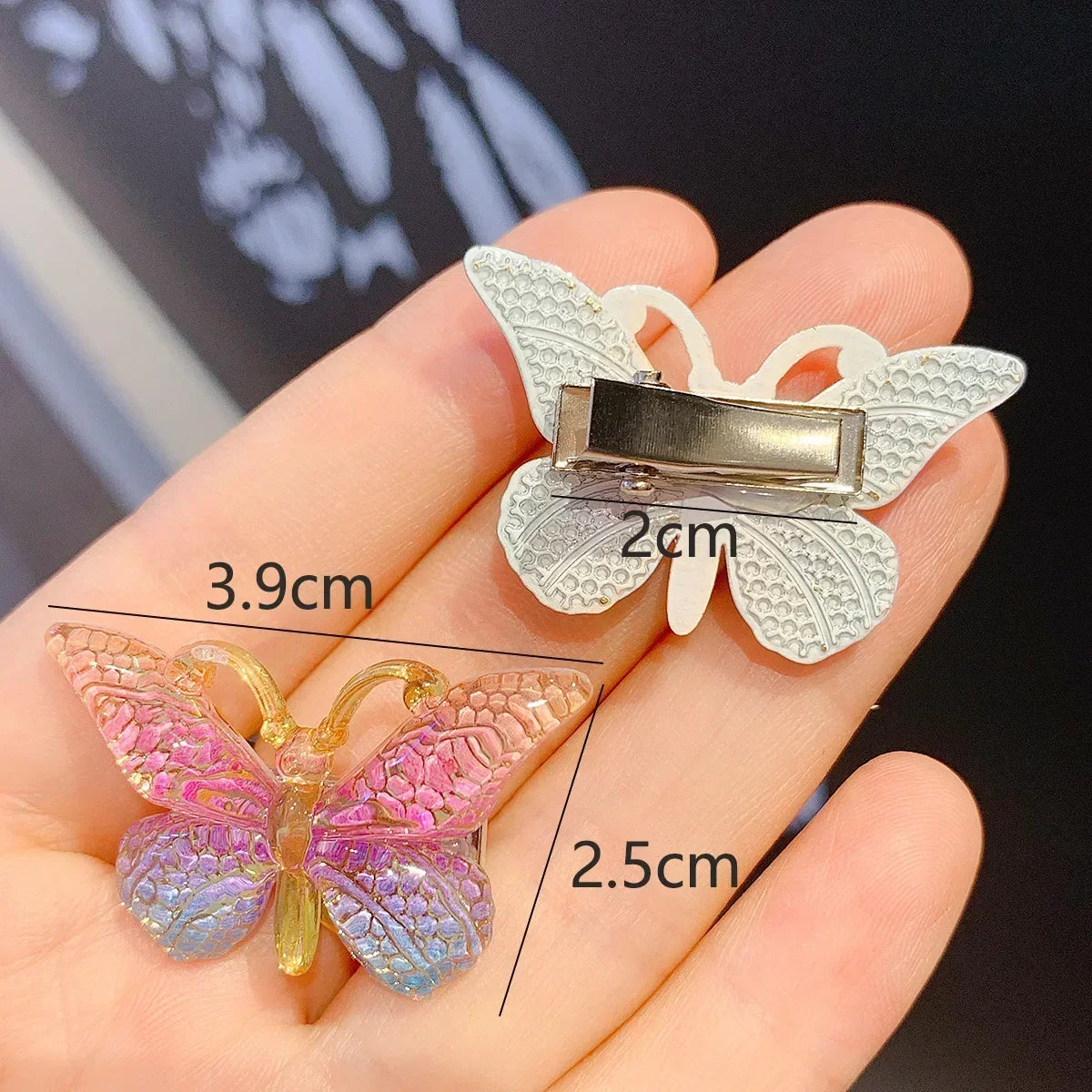 5pcs/set Butterfly Hair Clips Sweet Women Gradient Small Hairpins Mini Baby Girls Cute Colors Barrette Headwear Hair Accessories
