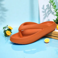 Ladies Lightweight Solid Color Sandals - Casual Indoor/Outdoor Couples Flip Flops, Comfortable Slip-On Beach Footwear