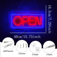 Open Neon Sign, Large Business Lamp Powered By Usb, Used For Decor At The Entrance Of Coffee Shop, Bar, Restaurant And Salon.