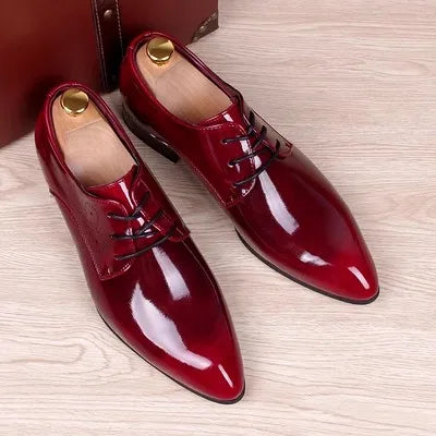 Men's Dress Shoes Patent Leather Business Shoes Pointed Toe Zapatos Hombre Oxfords Shoes For Men Sapatos Social Masculino
