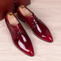 Men's Dress Shoes Patent Leather Business Shoes Pointed Toe Zapatos Hombre Oxfords Shoes For Men Sapatos Social Masculino