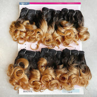 Blonde Bouncy Curly Bundles 100% Human Hair Bundles For Black Women Indian Short Curly Hair Bundles Colored 1B 27 30 99J