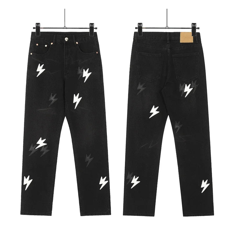 Spring Summer New Fashion Casual Hip Hop Softened Denim Straight Leg Pants High Street Men Women Loose Comfortable Jeans