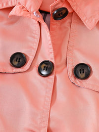 Girls Button Hooded Jacket Solid Color Outwear Mid-Length Coats With Pockets Winter