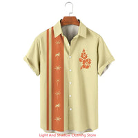 Men's button up shirt short sleeved sports fashion streetwear outdoor casual daily summer spring collar printed button up shirt
