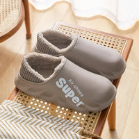 Winter Men Indoor  Warm Slippers Plush Waterproof Anti slip Cotton Shoes For  Women Slip-on Casual Snow Walking Loafers