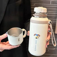 JUSTINLAU Spot Goods 600/800ML Thermos Cup Vacuum Flasks with Tea Strainer Stainless Steel Portable Travel Thermal Water Bottles