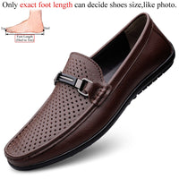 Loafers Men Casual Leather Shoes Slip On Spring Summer Black Brown Fashion Italian Trendy Luxury Designer Brand Loafer