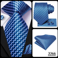 Hi-Tie Blue Business Solid 100% Silk Men's Tie NeckTie 8.5cm Ties for Men Formal Luxury Wedding High Quality Gravata