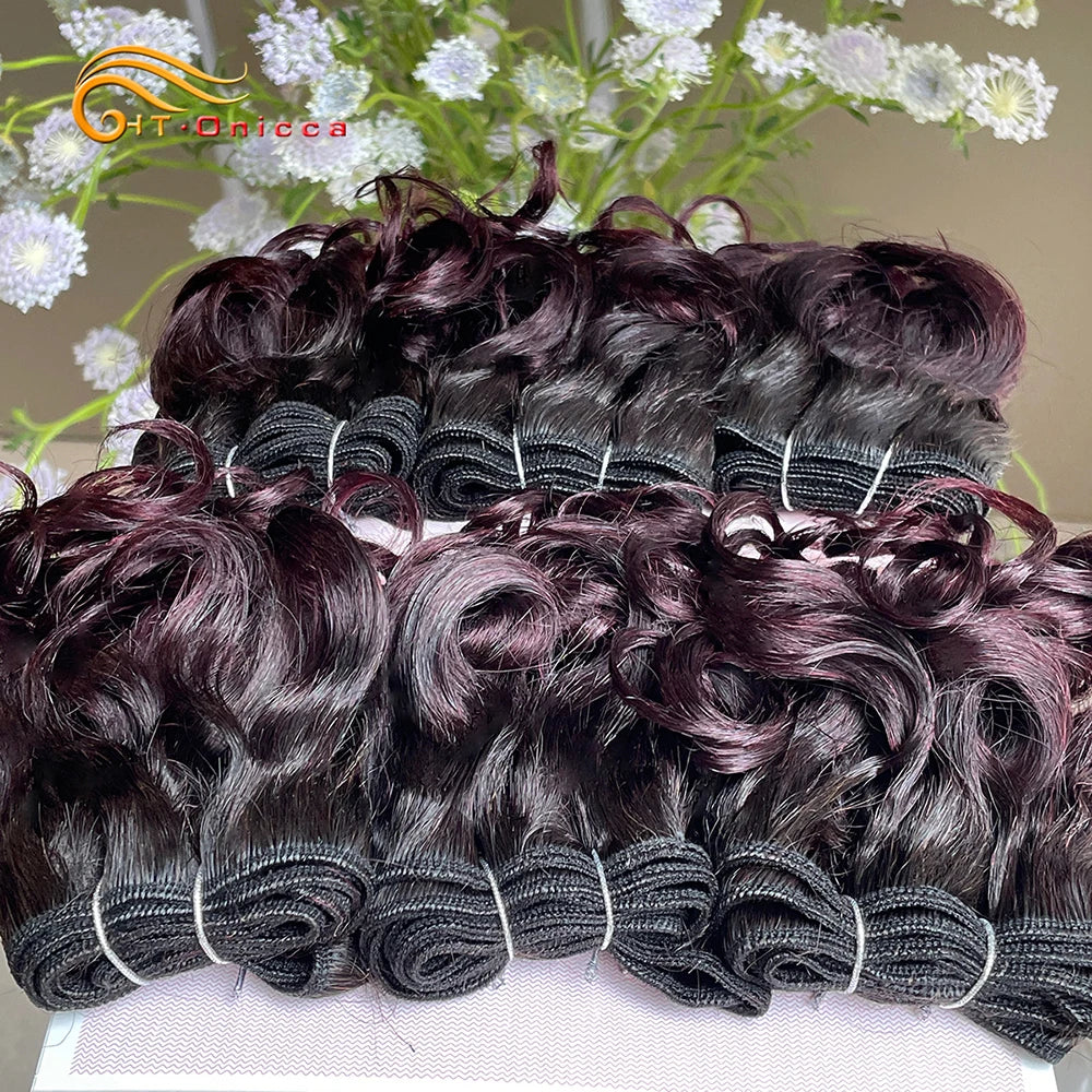Blonde Bouncy Curly Bundles 100% Human Hair Bundles For Black Women Indian Short Curly Hair Bundles Colored 1B 27 30 99J