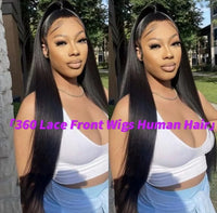 Invisi Strap 360 Glueless Full Lace Front Wigs Human Hair HD Straight 13x4 Lace Frontal Wig Pre Plucked Drawstring Wig for Women