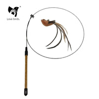 Aifei Bird Cat Toy Sucking Cat Feather Cat Playing Rod Artificial Bird Bunny Steel Wire Cat Teaser Pet Supplies