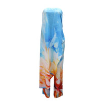 CM.YAYA Beach Holiday Print Women's Set Strapless High Low Blouse Top and Pants Suit 2025 Street Summer Two 2 Piece Sets Outfit