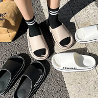 Woman Slippers Summer For Women Man Solid Women Letter Mens Shoe Thick Sole Indoor Bathroom Anti Slippers Slip Indoor House