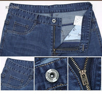 Summer Thin Denim Jeans For Men Straight Loose Stretch Casual Pants Men Blue Black Gray Trousers Mens Jean Clothing Size 40 42