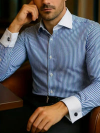 Men's Shirt Button Shirt Casual Shirt Black Red Blue Long Sleeve Striped Lapel Daily Vacation Wear Fashion Casual Tops Shirt