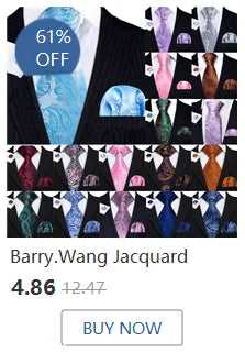 Barry.Wang Gold Silk Mens Tie Hanky Cufflinks Set Yellow Beige Orange Luxury Jacquard Necktie For Male Wedding Business Party