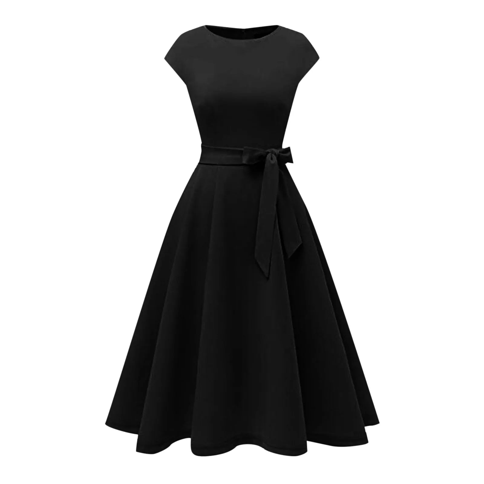 Pink Sleeveless Dress Women Crew Neck Big Swing Dress Vintage Robe Fem –  Mega Mart Center