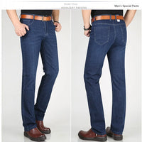 Summer Thin Denim Jeans For Men Straight Loose Stretch Casual Pants Men Blue Black Gray Trousers Mens Jean Clothing Size 40 42
