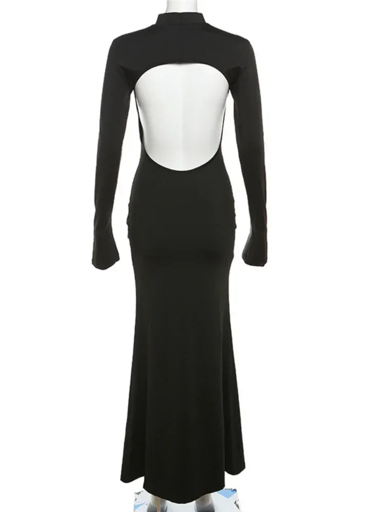 Laxsesu Backless Sexy Maxi Dress Women's Long Sleeve Bodycon Black Aut Mega Mart Center Laxsesu Backless Sexy Maxi Dress Women's Long Sleeve Bodycon Black Aut Mega Mart Center