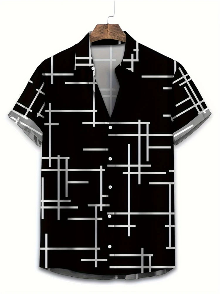 New Men's Large Size Shirts Daily Versatile Comfortable Breathable Short-sleeved Men's Button-down Shirts Fashion Men's Clothing