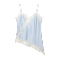 Sexy Lace Sling Tops Women's Hollow Out Sleeveless Backless Asymmetrical Hem Top 2026 Summer New Lady Fashion Short Tops