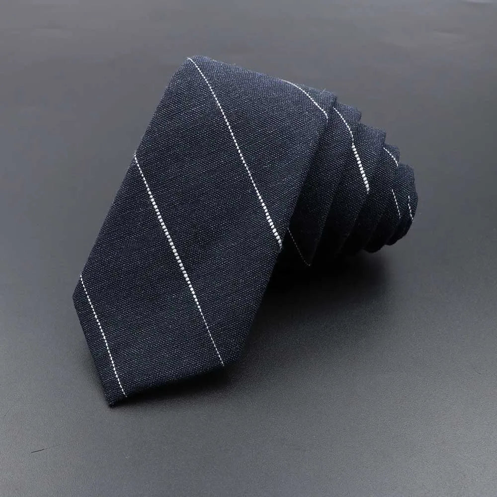 High Quality Plaid Striped Cotton Handmade Tie Men Necktie Narrow Collar Slim Casual Ties Business Party Suit Accessories Gift