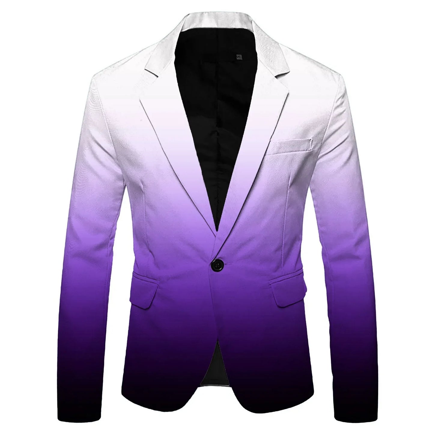 Men's Spring and Autumn New British Fashion Solid Color Suit Jacket, Casual Single-button Lapel Slim Spell Color Suit Jacket