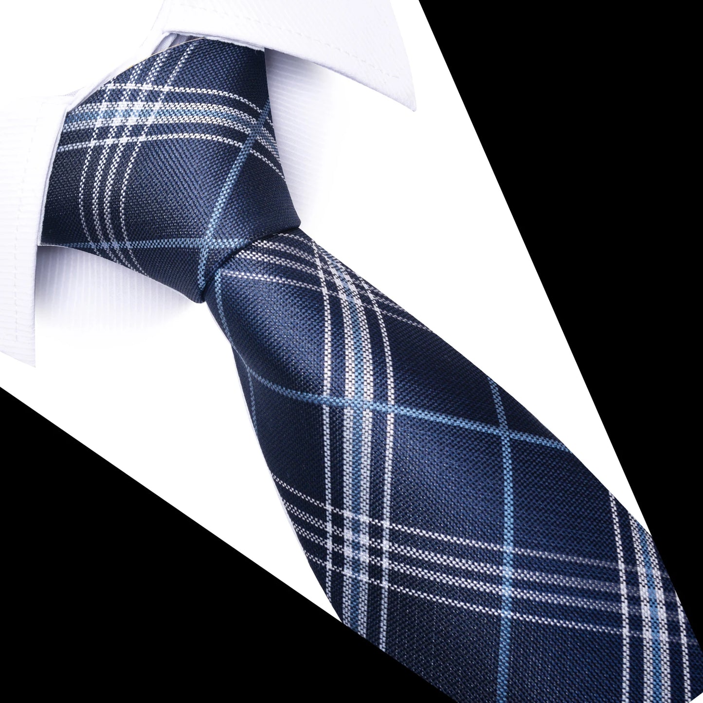 Newest Style 8 cm Necktie Man Blue Golden Striped Wedding Accessories Performance Tie Men Necktie Gravatas Fit Business