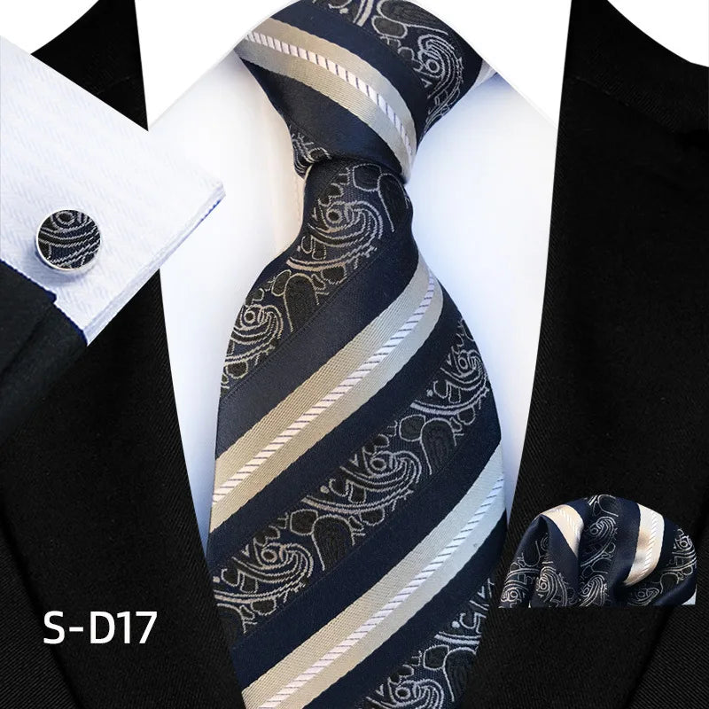 Flower Dot Ties For Men Luxury 8cm Wide Floral Wed Necktie Pocket Square Cufflinks Set Fashion For Men Party Wedding Gift