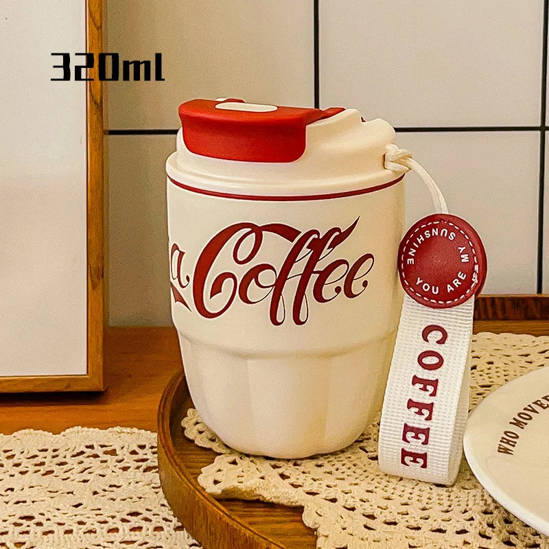 304 Stainless Steel Insulated Cup Women Men Water Bottles Coffee Cup Gift Portable Dual Drink Office Cup Coca-cola fashion 2024