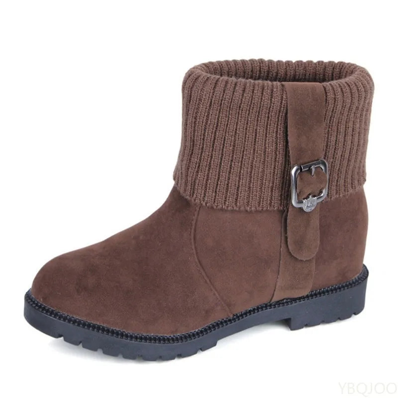 Snow boots women new autumn winter fashionable versatile round toe women's shoes simple comfortable women's short boots