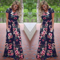 Summer Maxi Dress Women 2022 Pink Floral Print Boho Beach Dress Ladies Evening Party Long Dress Sundress Vestidos de festa 3XL